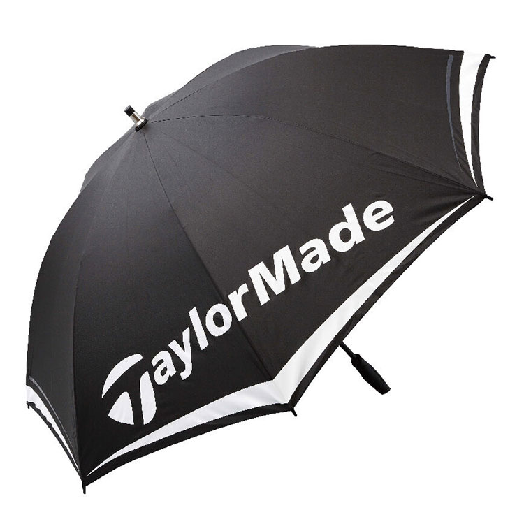 TaylorMade Single Canopy Golf Umbrella Black / White / Grey