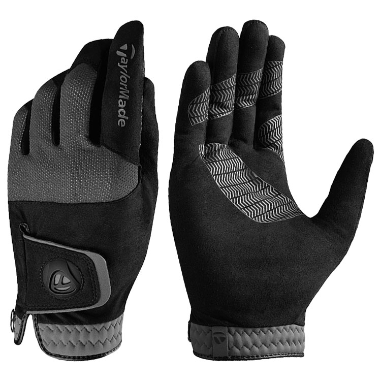 TaylorMade Rain Control Golf Gloves (Pair Pack) Black