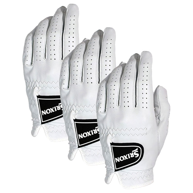 Srixon Cabretta Premium Leather Golf Glove (3 Pack) White  /  Right Handed Golfer