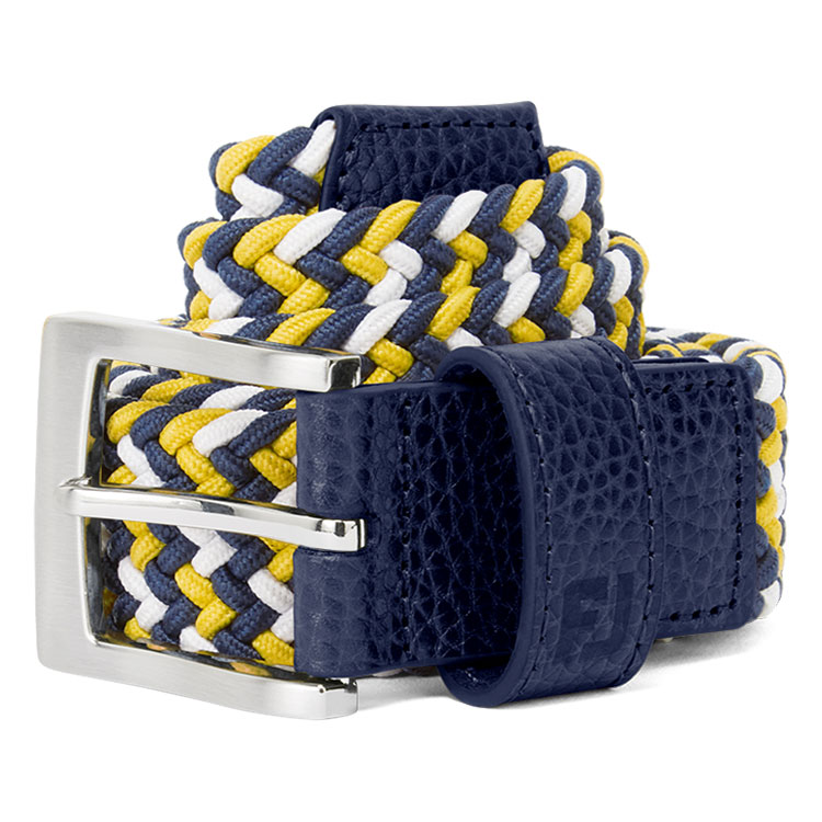 FootJoy FJ Braided Golf Belt Navy / White / Taxi