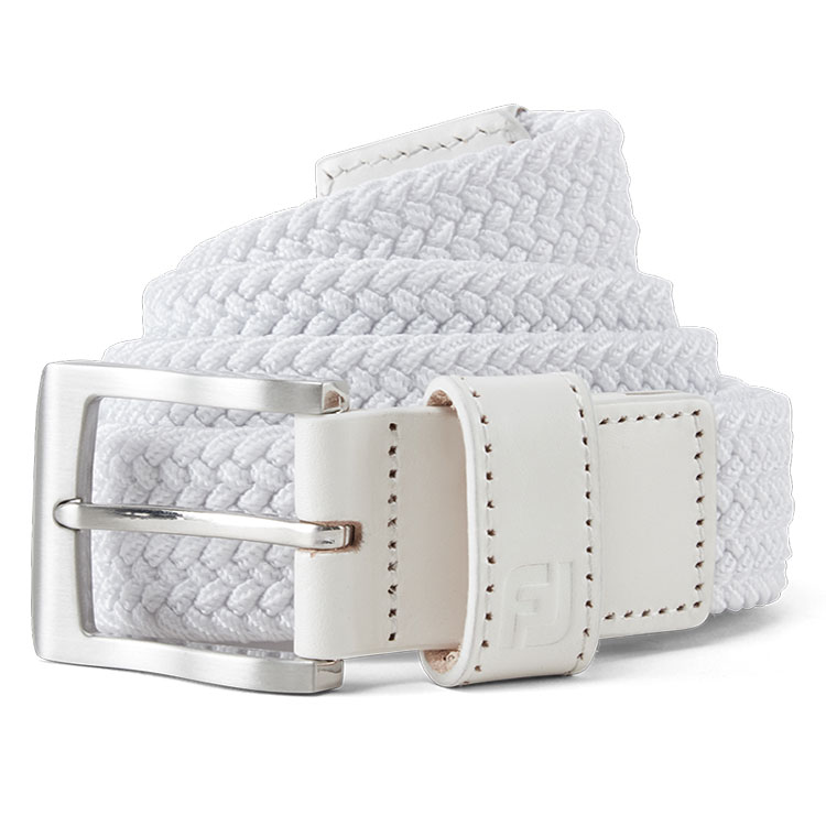 FootJoy FJ Braided Golf Belt White