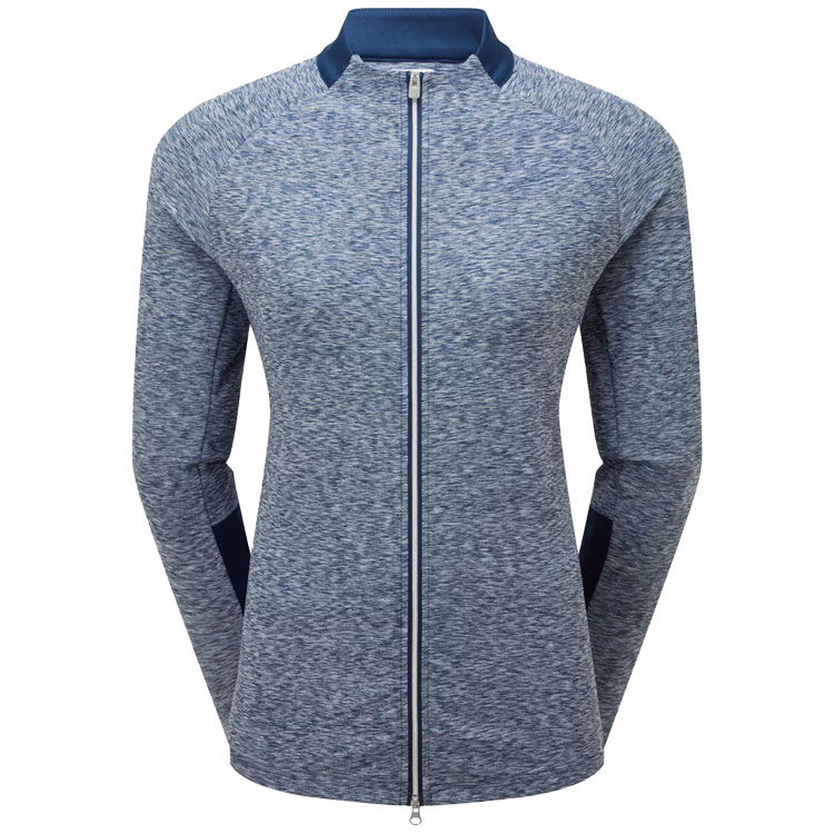 FootJoy Ladies Space Dye Thermal Full Zip Golf Midlayer Navy