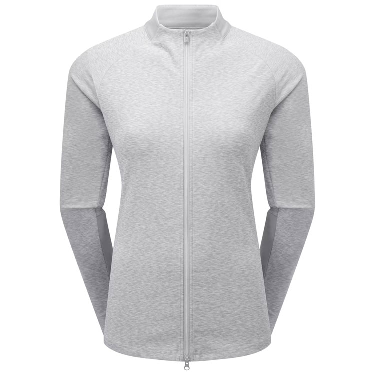 FootJoy Ladies Space Dye Thermal Full Zip Golf Midlayer Grey
