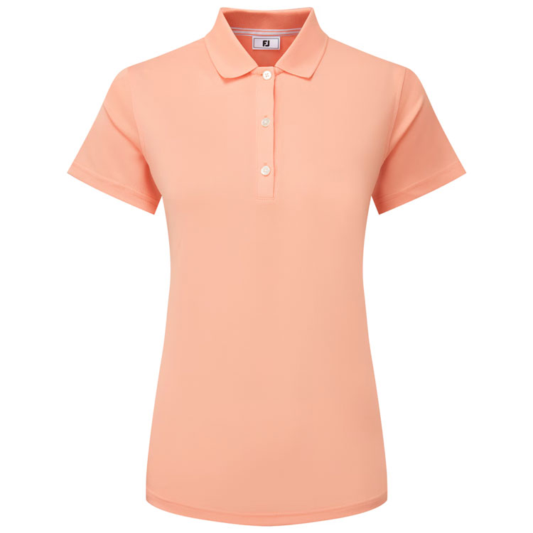 FootJoy Ladies Stretch Pique Solid Golf Polo Shirt Papaya