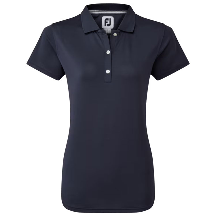 FootJoy Ladies Stretch Pique Solid Golf Polo Shirt Navy