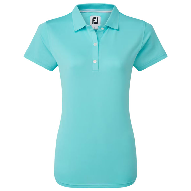 FootJoy Ladies Stretch Pique Solid Golf Polo Shirt Aqua