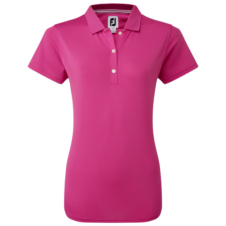 FootJoy Ladies Stretch Pique Solid Golf Polo Shirt Hot Pink