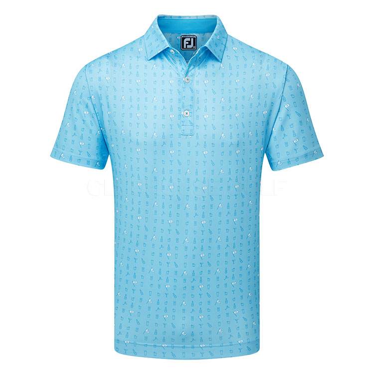 FootJoy The 19th Hole Lisle Golf Polo Shirt Blue Sky