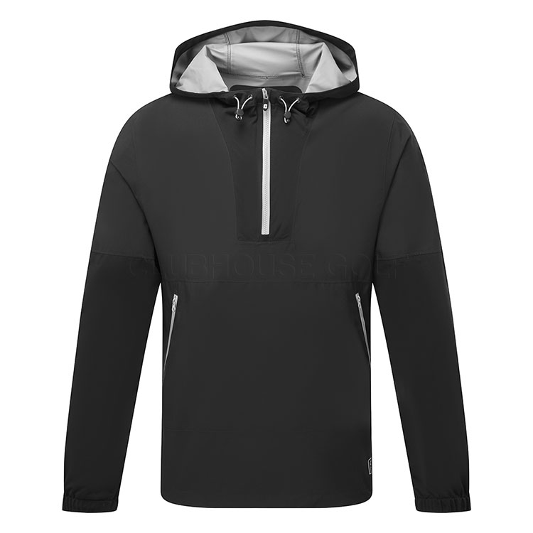 FootJoy HydroLite X 1/2 Zip Hooded Waterproof Golf Jacket Black