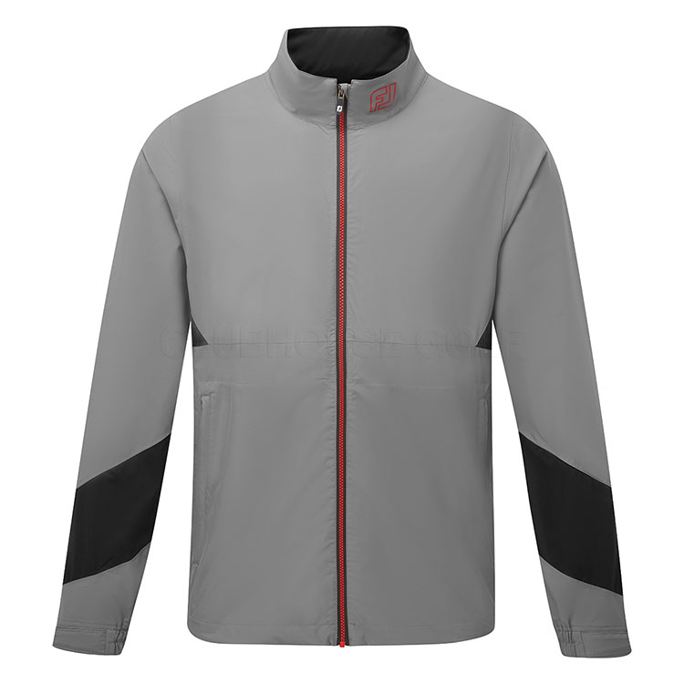 FootJoy HydroLite X Waterproof Golf Jacket Charcoal / Black / Red