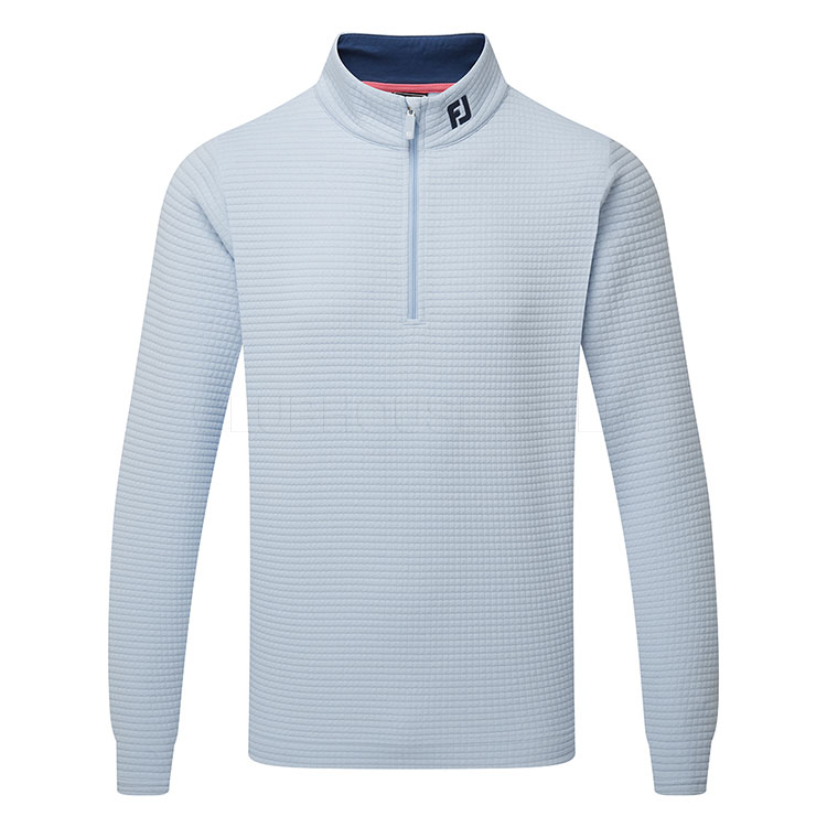 FootJoy Quilt Texture Chill-Out 1/4 Zip Golf Pullover Skyway