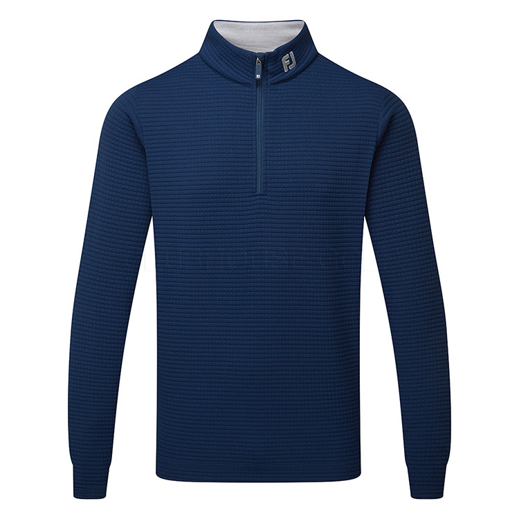 FootJoy Quilt Texture Chill-Out 1/4 Zip Golf Pullover Navy