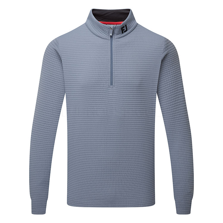 FootJoy Quilt Texture Chill-Out 1/4 Zip Golf Pullover Flint