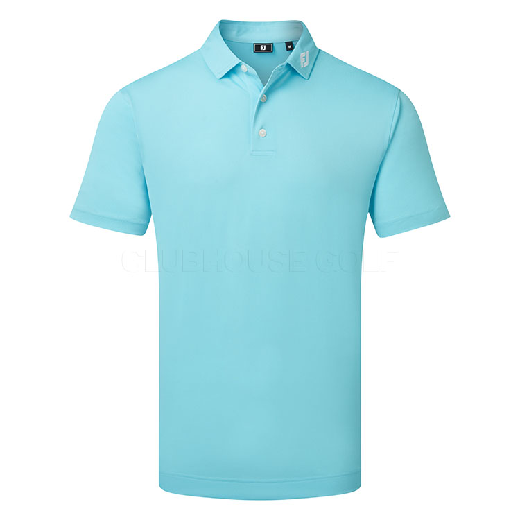 FootJoy Stretch Pique Solid Golf Polo Shirt Riviera Blue