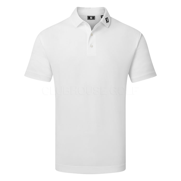 FootJoy Stretch Pique Solid Golf Polo Shirt White