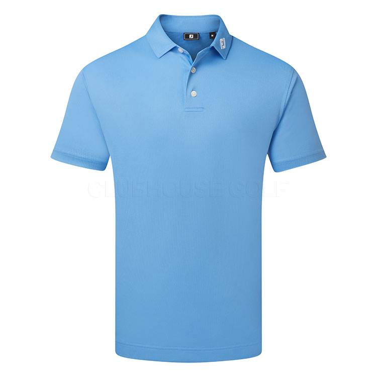 FootJoy Stretch Pique Solid Golf Polo Shirt Light Blue