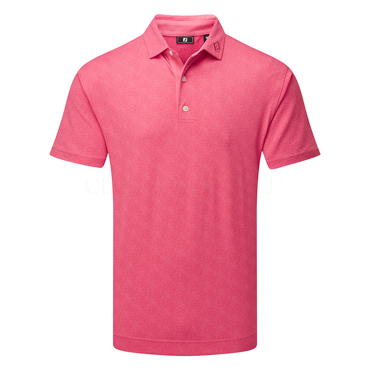 FootJoy Speckle Print Pique Golf Polo Shirt Pink Lemonade
