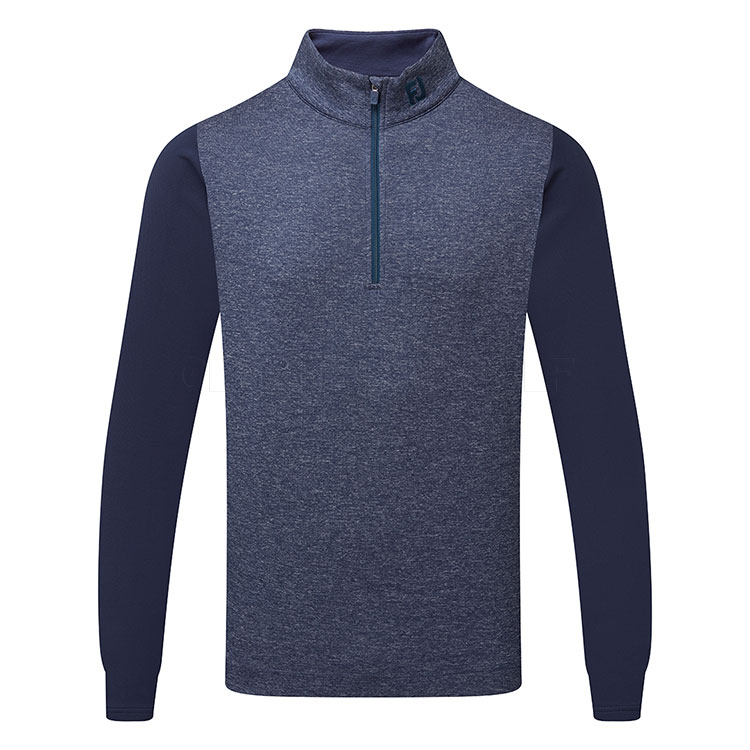 FootJoy Tonal Heather Chill-Out 1/4 Zip Golf Pullover Navy