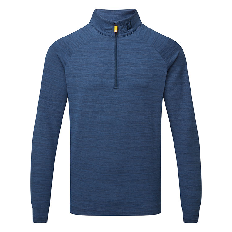 FootJoy Wave Jacquard Chill-Out 1/4 Zip Golf Pullover Navy
