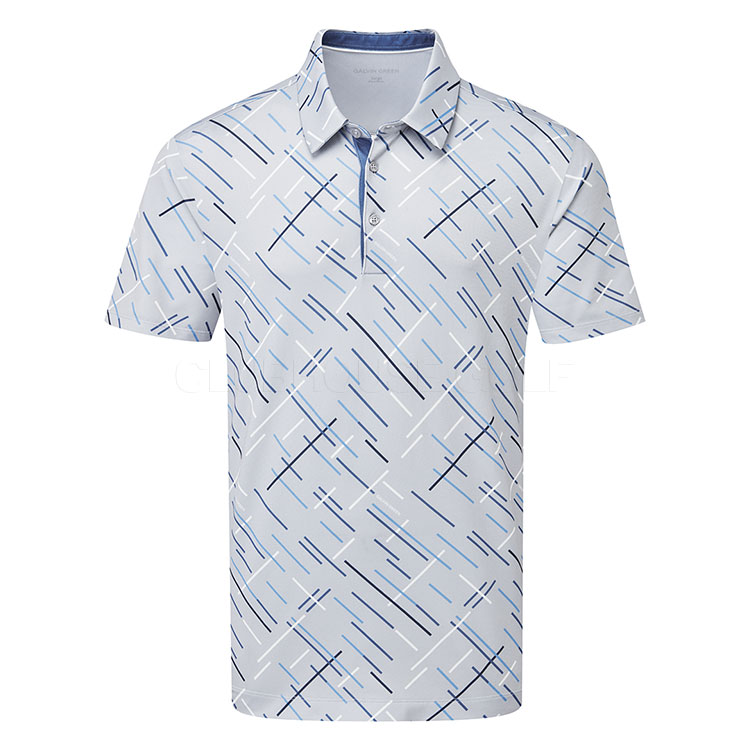 Galvin Green Mathias Golf Polo Shirt Cool Grey / Navy