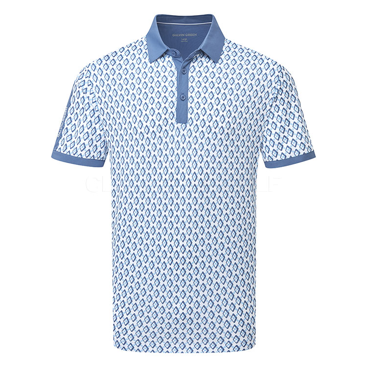 Galvin Green Maxwell Golf Polo Shirt Moonlight Blue / White