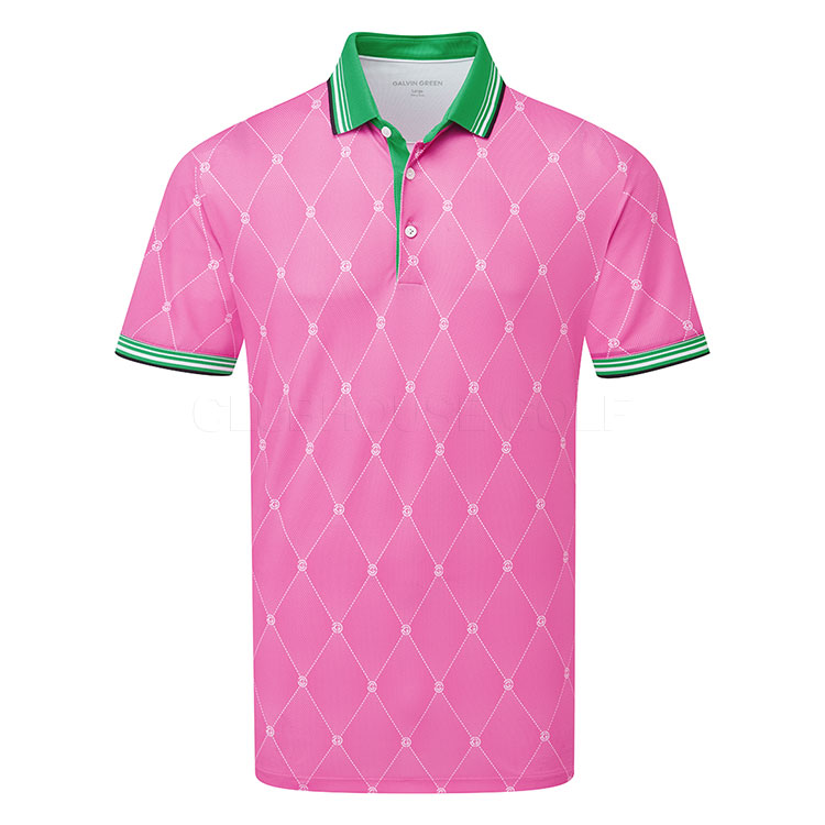 Galvin Green Miguel Golf Polo Shirt Pink / Golf Green