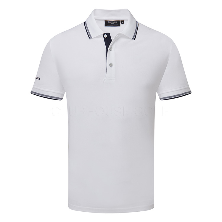 Glenmuir Ethan Golf Polo Shirt White / Navy