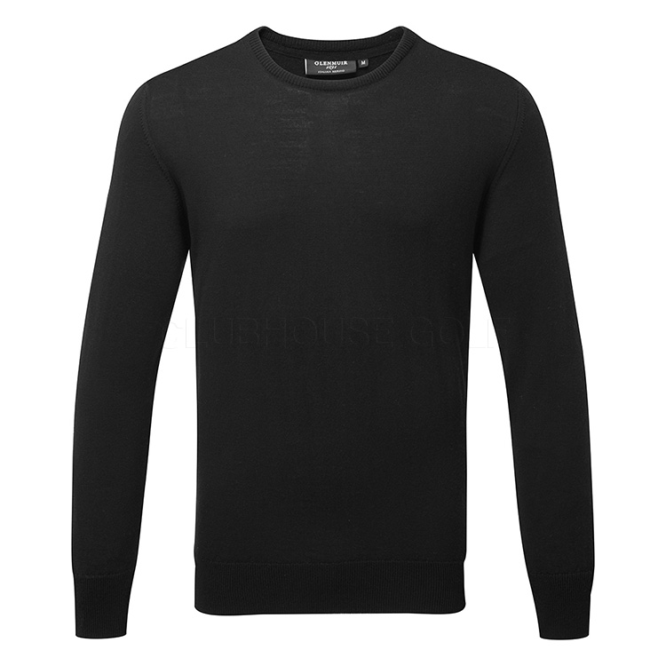 Glenmuir Knox Crew Neck Merino Golf Sweater Black
