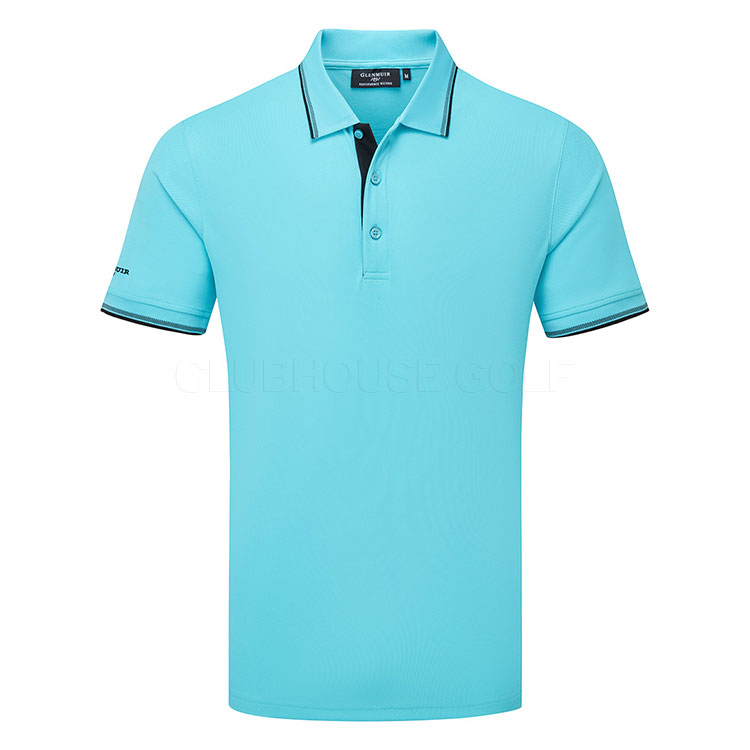Glenmuir Ethan Golf Polo Shirt Aqua / Black