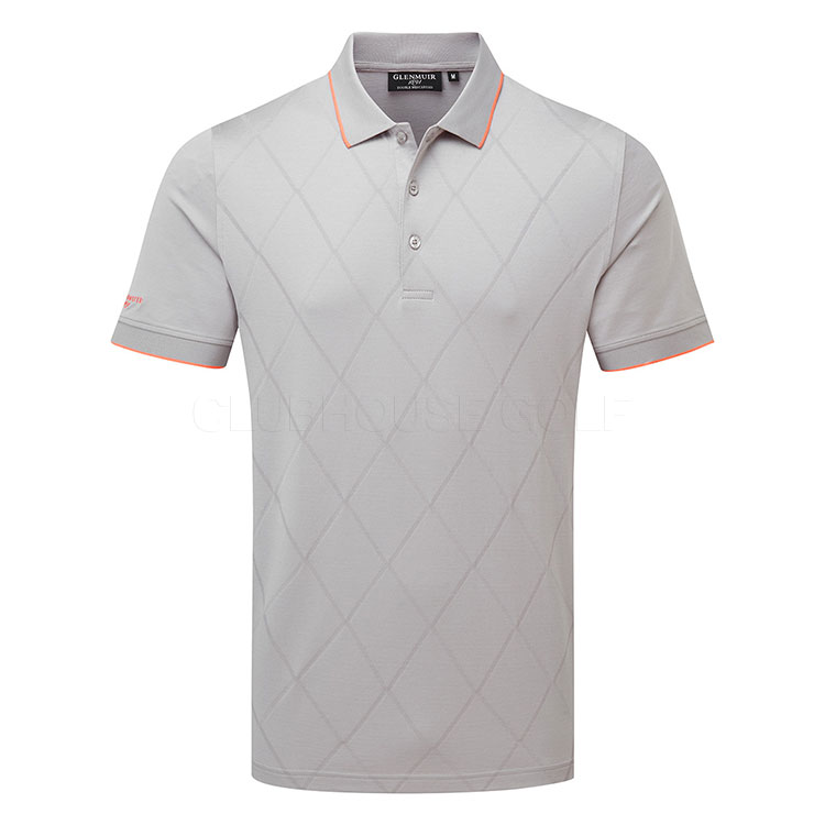 Glenmuir Keith Golf Polo Shirt Light Grey / Apricot