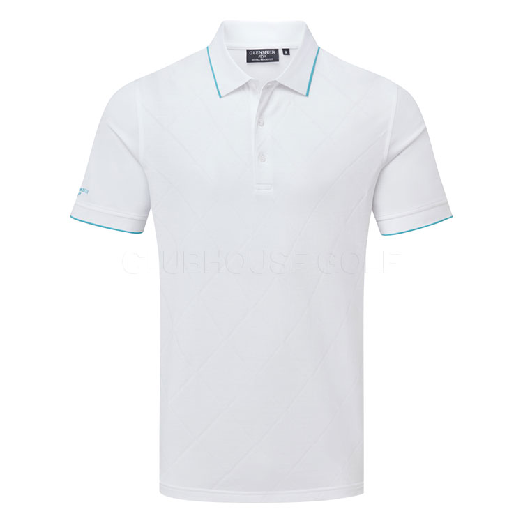 Glenmuir Keith Golf Polo Shirt White / Aqua
