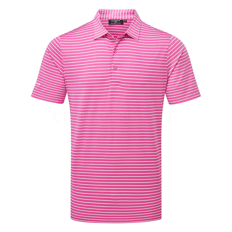 Glenmuir Muirhead Golf Polo Shirt Hot Pink / White