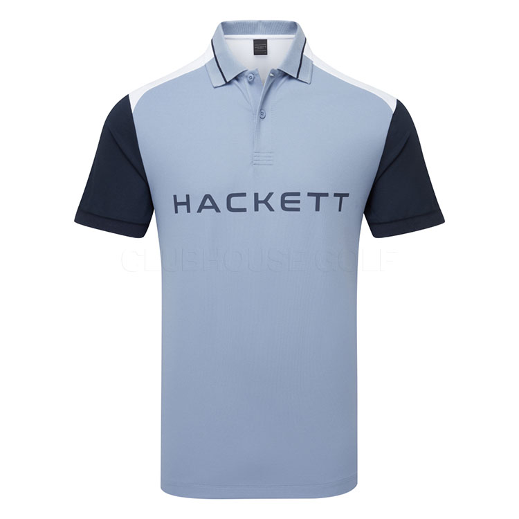 Hackett Sport Multi Golf Polo Shirt Infinity Chambray