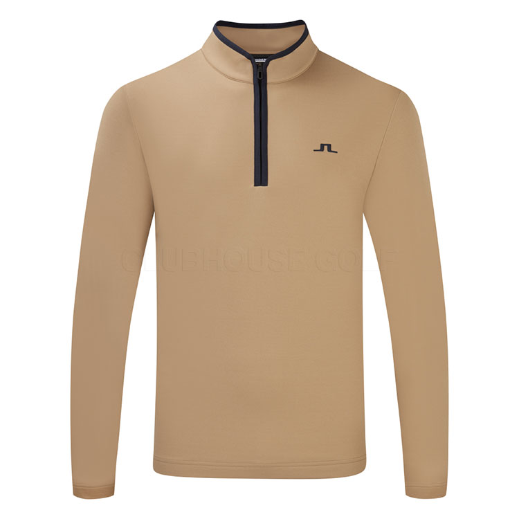J.Lindeberg Clide 1/4 Zip Golf Sweater Tigers Eye / JL Navy