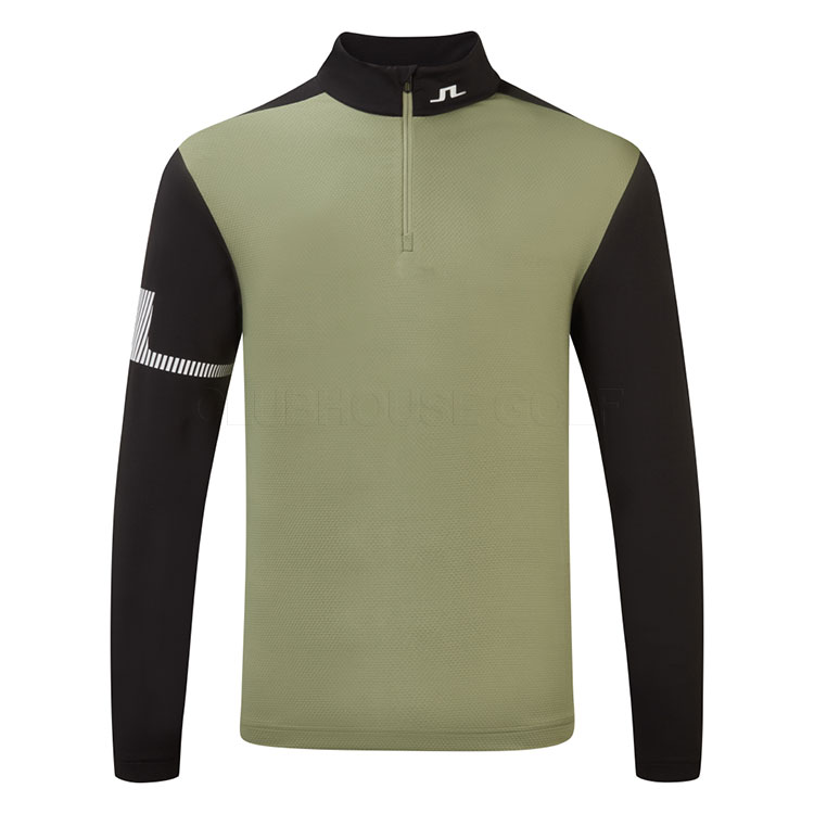 J.Lindeberg Heath Strike 1/4 Zip Golf Sweater Oil Green