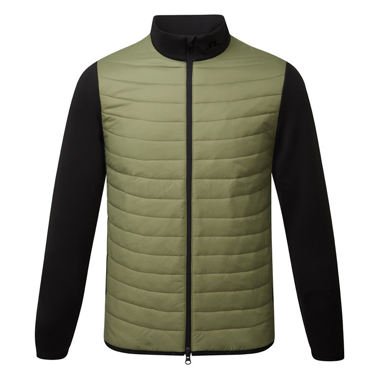 J.Lindeberg Holden Quilt Hybrid Golf Wind Jacket Oil Green / Black