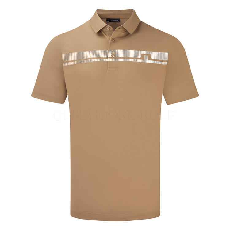 J.Lindeberg Klas Golf Polo Shirt Tigers Eye / White