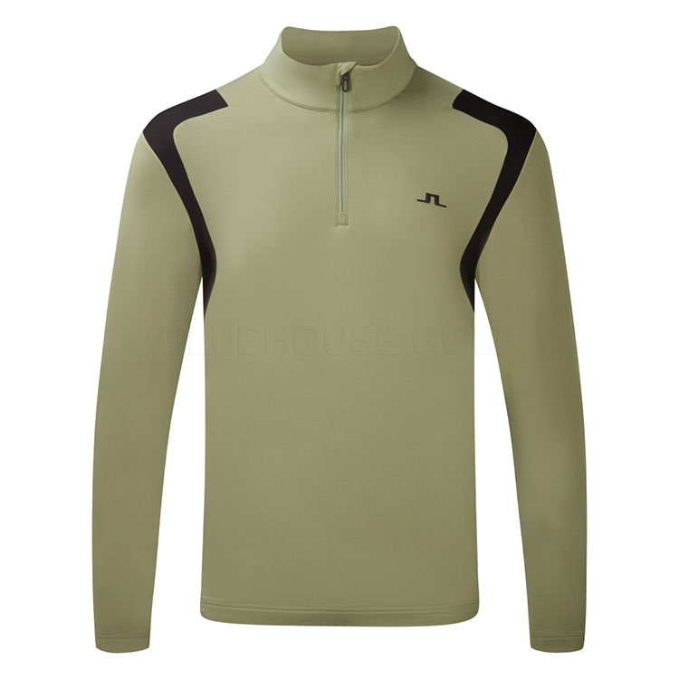 J.Lindeberg Lukas 1/4 Zip Golf Sweater Oil Green / Black
