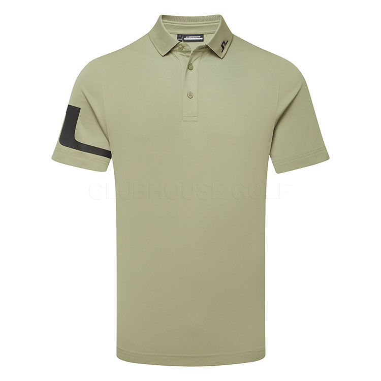 J.Lindeberg Heath Golf Polo Shirt Oil Green / Black