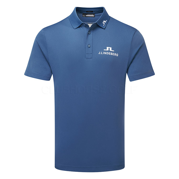 J.Lindeberg KV Tour Golf Polo Shirt Dark Blue / Causeway Moonbeam Black / White