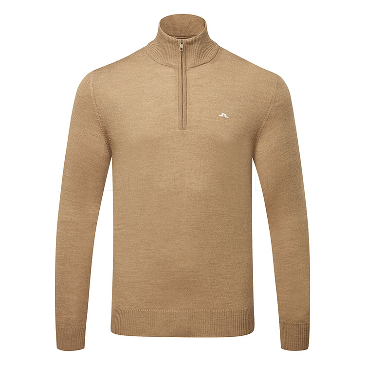 J.Lindeberg Kian 1/4 Zip Golf Sweater Tigers Eye