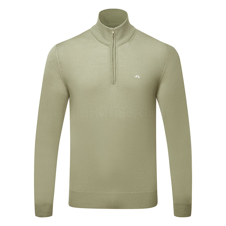 J.Lindeberg Kian 1/4 Zip Golf Sweater Oil Green