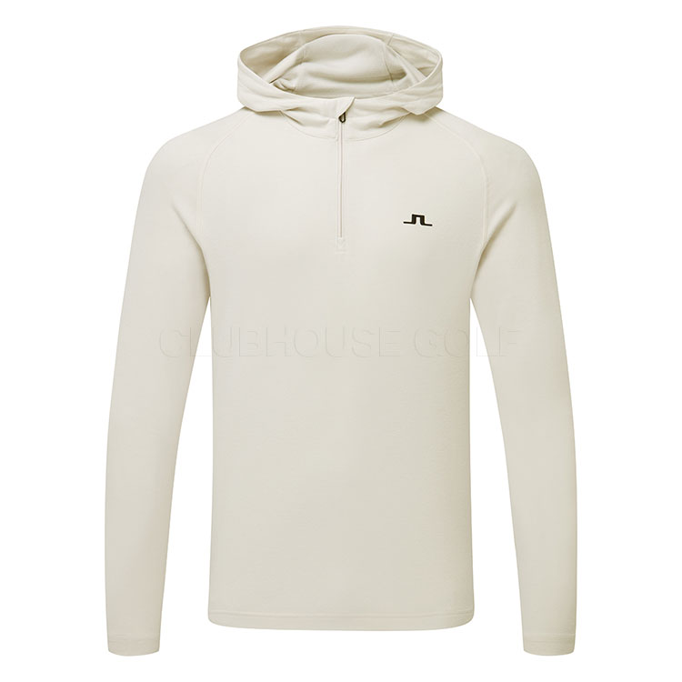J.Lindeberg Mario 1/4 Zip Golf Hoodie Moonbeam / Black