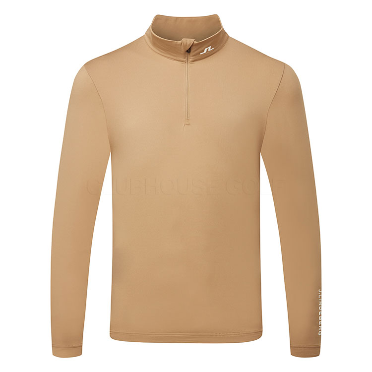 J.Lindeberg Tour Tech 1/4 Zip Golf Sweater Tigers Eye / White
