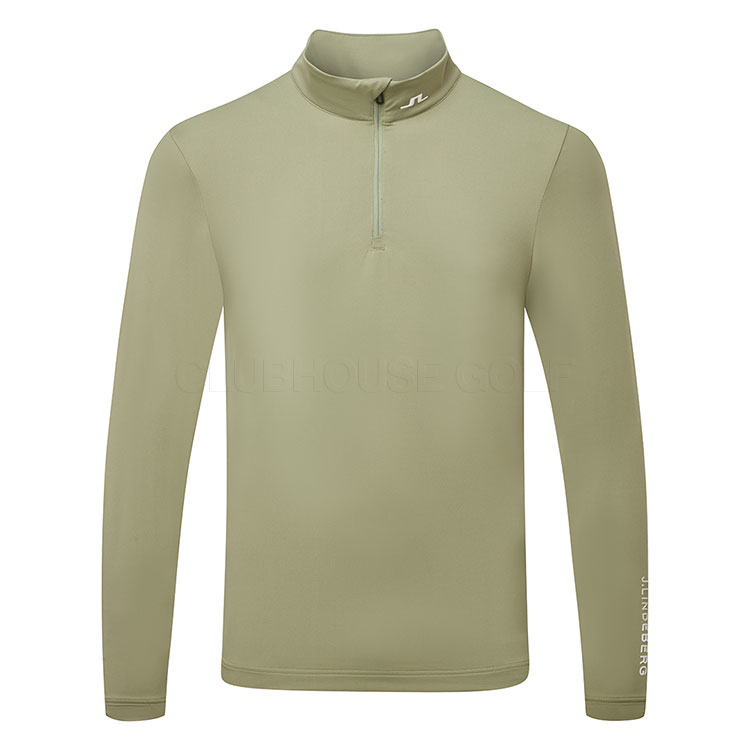 J.Lindeberg Tour Tech 1/4 Zip Golf Sweater Oil Green / White
