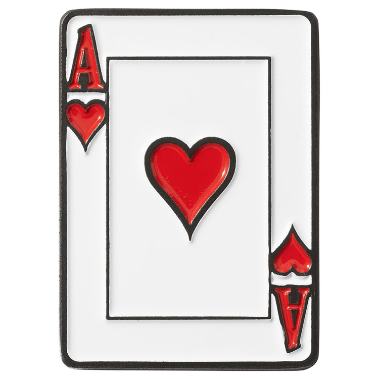 Luna Links Ace Of Hearts Ball Marker White / Red