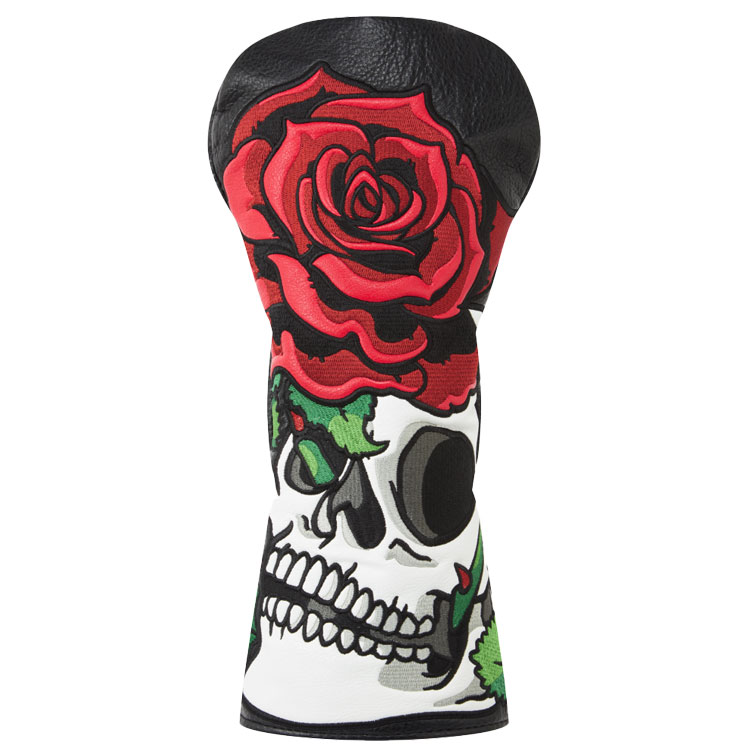 Luna Links Skull & Rose Driver Headcover Black / White / Red