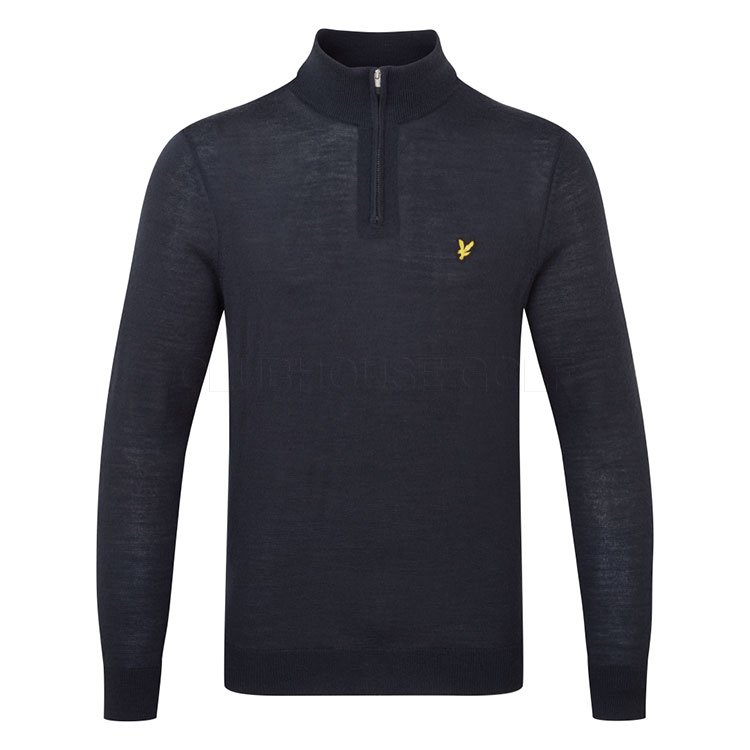 Lyle & Scott Merino 1/4 Zip Golf Sweater Jet Black