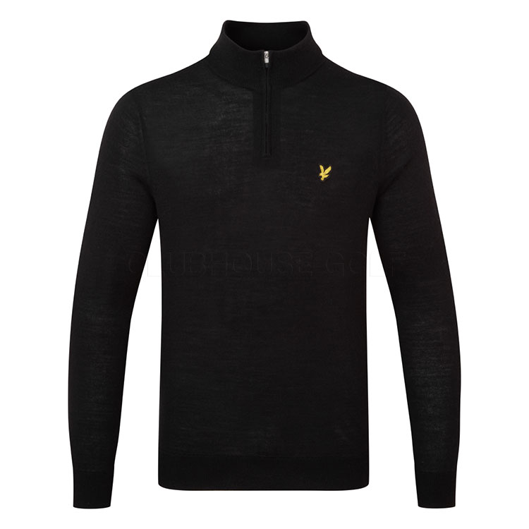 Lyle & Scott Merino 1/4 Zip Golf Sweater Jet Black