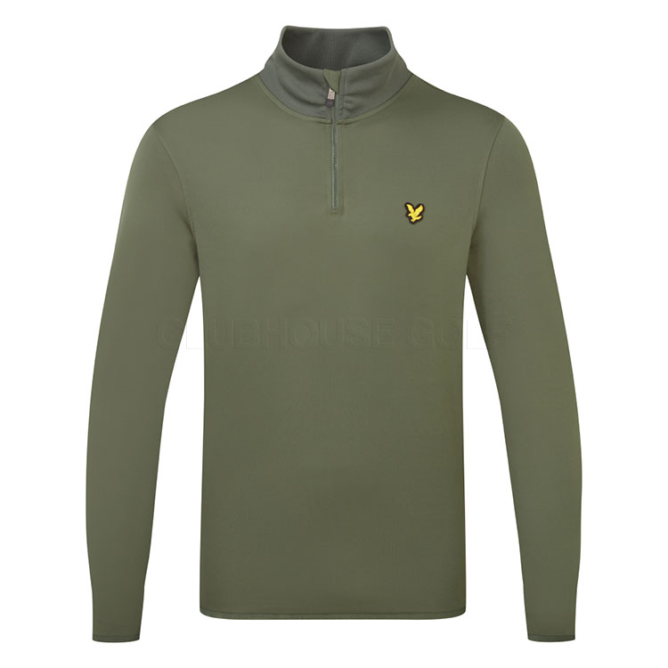 Lyle & Scott Tech 1/4 Zip Golf Sweater Cactus Green